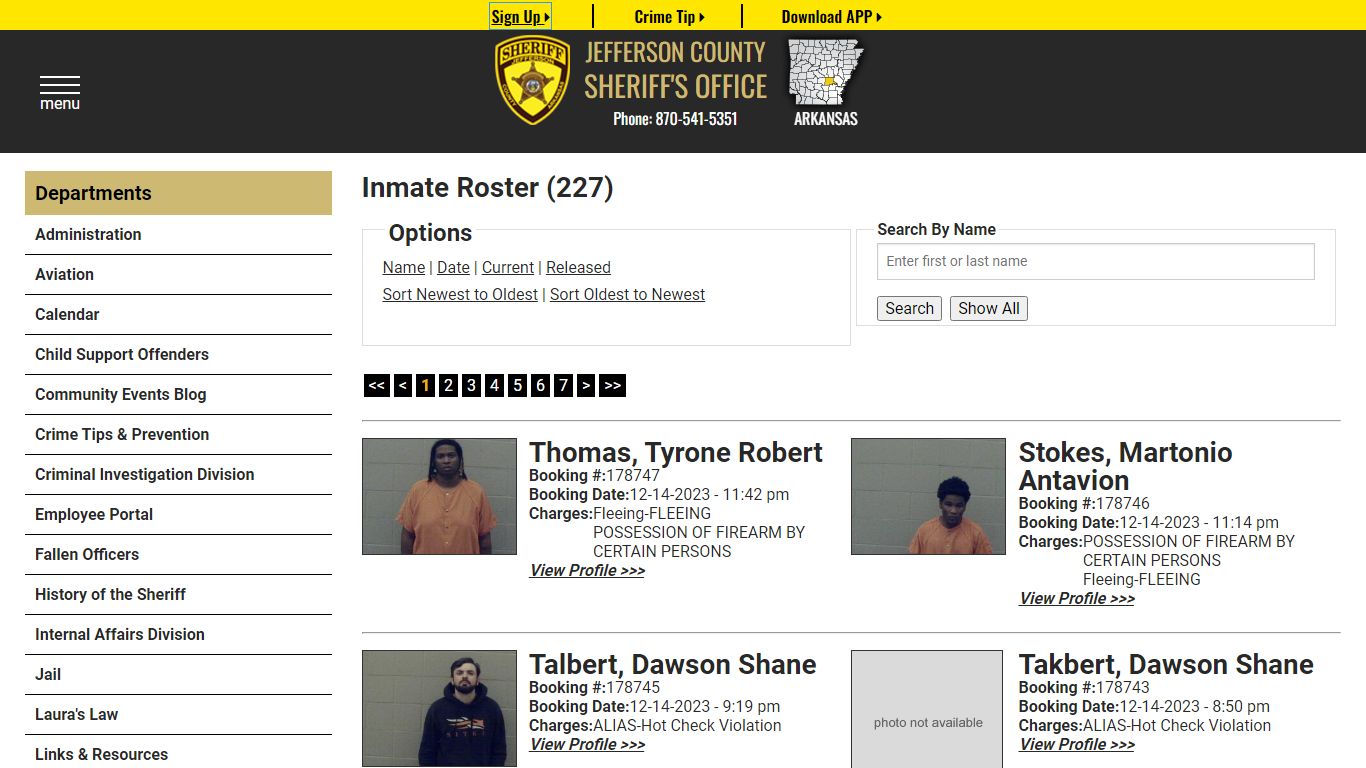 Inmate Roster - Current Inmates Booking Date Descending - Jefferson ...