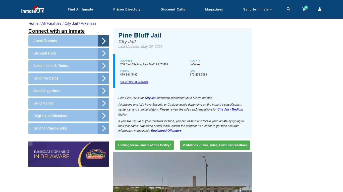 Pine Bluff Jail | Inmate Locator